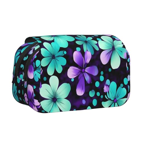 YQxwJL Federmäppchen, große Kapazität, tragbar, mit Reißverschluss, für Büro, Zuhause, Violett und Blaugrün von YQxwJL