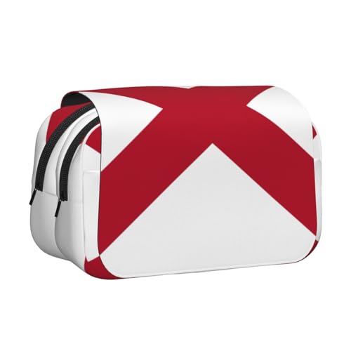 YQxwJL Federmäppchen mit Alabama-Flaggen-Druck, großes Fassungsvermögen, tragbar, großes Federmäppchen mit Reißverschluss, für Büro und Zuhause von YQxwJL