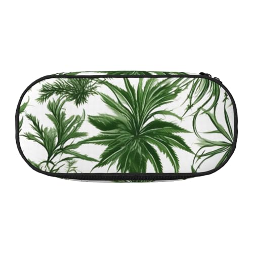 YQxwJL Federmäppchen mit Blumenmotiv und Kräuterpflanzen, großes Fassungsvermögen, schwarz, Stifteetui, Organizer für Büro, Uni von YQxwJL