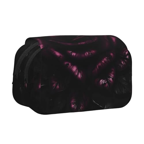 YQxwJL Federmäppchen mit Gothic-Rosen-Aufdruck, großes Fassungsvermögen, tragbar, großes Federmäppchen mit Reißverschluss, für Büro und Zuhause von YQxwJL