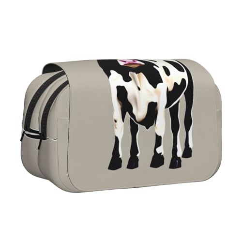 YQxwJL Federmäppchen mit Kuhmotiv, großes Fassungsvermögen, tragbar, mit Reißverschluss, für Büro und Zuhause von YQxwJL