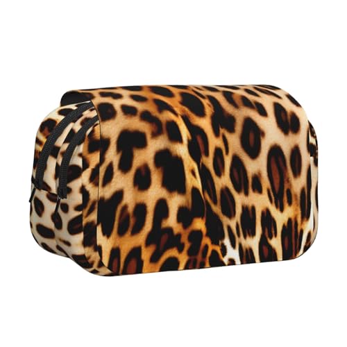 YQxwJL Federmäppchen mit Leopardenmuster, großes Fassungsvermögen, tragbar, große Bleistifttasche mit Reißverschluss, für Büro und Zuhause von YQxwJL