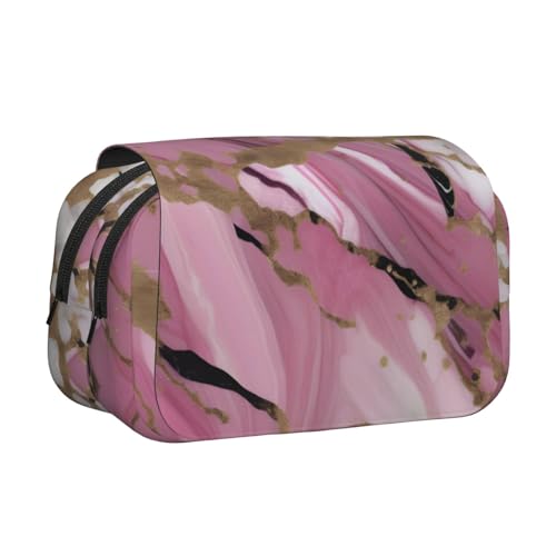 YQxwJL Federmäppchen mit Marmormuster, großes Fassungsvermögen, tragbar, großes Federmäppchen mit Reißverschluss, für Büro und Zuhause von YQxwJL