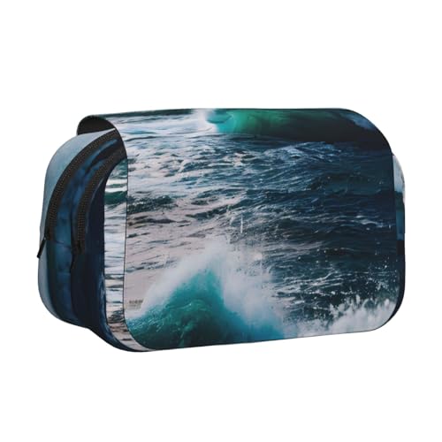 YQxwJL Federmäppchen mit Meerwasserdruck, großes Fassungsvermögen, tragbar, mit Reißverschluss, für Büro und Zuhause von YQxwJL