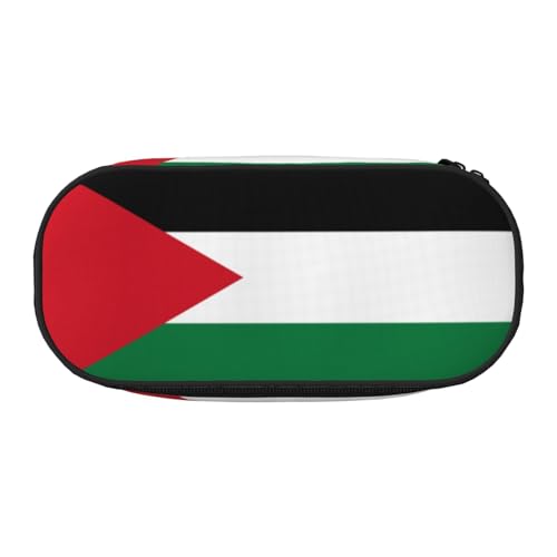 YQxwJL Federmäppchen mit Palästina-Flaggen-Motiv, großes Fassungsvermögen, schwarz, Stifteetui, Organizer für Büro, Uni von YQxwJL