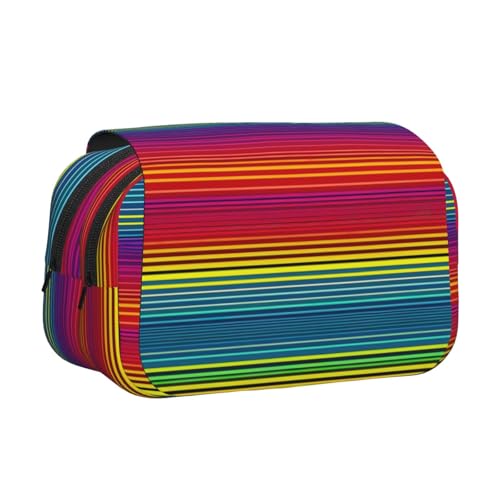 YQxwJL Federmäppchen mit Regenbogen-Muster, großes Fassungsvermögen, tragbar, mit Reißverschluss, für Büro und Zuhause von YQxwJL