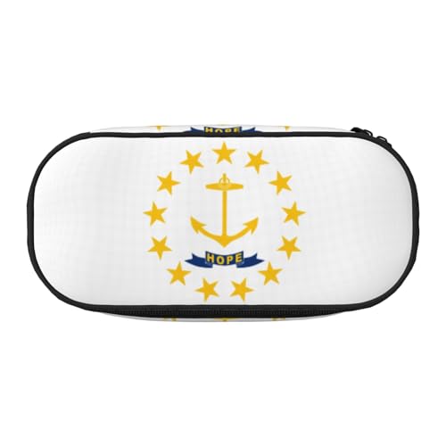 YQxwJL Federmäppchen mit Rhode Island-Staats-Flagge, großes Fassungsvermögen, schwarz, Stifteetui, Organizer für Büro, Uni von YQxwJL