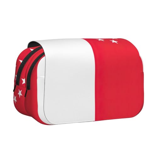 YQxwJL Federmäppchen mit Singapur-Flagge, großes Fassungsvermögen, tragbar, großes Federmäppchen mit Reißverschluss, für Büro und Zuhause von YQxwJL