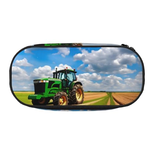 YQxwJL Federmäppchen mit Traktor unter blauem Himmel und weißen Wolken, großes Fassungsvermögen, schwarz, Stifteetui, Organizer für Büro, Uni YQxwJL Federmäppchen mit Traktor unter blauem Himmel und weißen Wolken, großes Fassungsvermögen, schwarz, Stifteetui, Organizer für Büro, Uni von YQxwJL