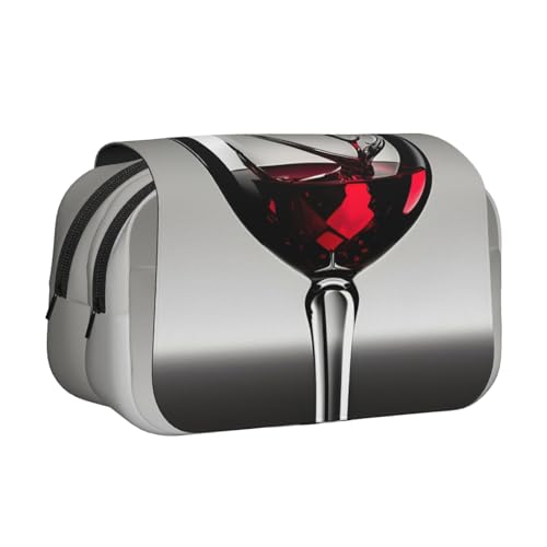 YQxwJL Federmäppchen mit Weinglas-Aufdruck, großes Fassungsvermögen, tragbar, großes Federmäppchen mit Reißverschluss, für Büro und Zuhause, Schwarz, One Size, Modern YQxwJL Federmäppchen mit Weinglas-Aufdruck, großes Fassungsvermögen, tragbar, großes Federmäppchen mit Reißverschluss, für Büro und Zuhause, Schwarz, One Size, Modern von YQxwJL