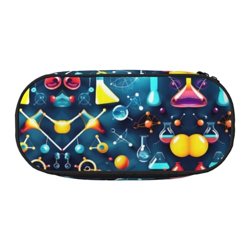 YQxwJL Federmäppchen mit abstraktem Wissenschafts-Chemie-Druck, großes Fassungsvermögen, schwarz, Stifteetui, Organizer für Büro, Uni von YQxwJL