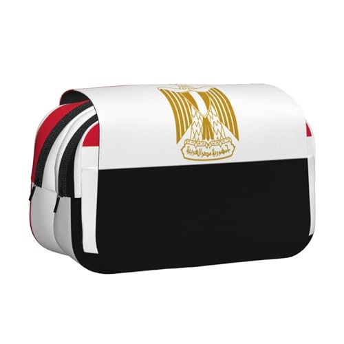 YQxwJL Federmäppchen mit ägyptischer Flagge, großes Fassungsvermögen, tragbar, großes Federmäppchen mit Reißverschluss, für Büro und Zuhause von YQxwJL