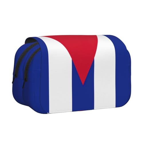 YQxwJL Federmäppchen mit kubanischer Flagge, großes Fassungsvermögen, tragbar, großes Federmäppchen mit Reißverschluss, für Büro und Zuhause von YQxwJL