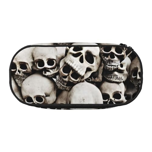 YQxwJL Federmäppchen mit mexikanischem Totenkopf-Aufdruck, großes Fassungsvermögen, schwarz, Stifteetui, Organizer für Büro, Uni von YQxwJL