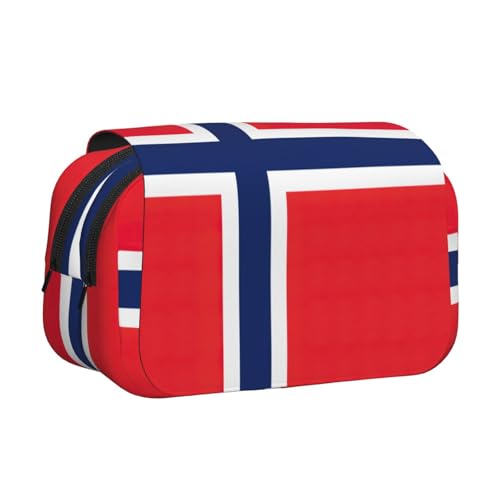 YQxwJL Federmäppchen mit norwegischer Flagge, großes Fassungsvermögen, tragbar, großes Federmäppchen mit Reißverschluss, für Büro und Zuhause von YQxwJL