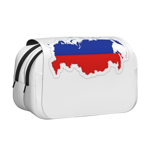 YQxwJL Federmäppchen mit russischer Flagge, großes Fassungsvermögen, tragbar, großes Federmäppchen mit Reißverschluss, für Büro und Zuhause von YQxwJL