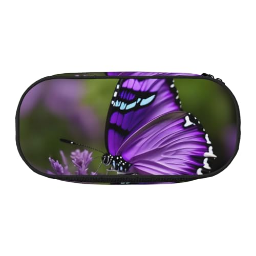YQxwJL Federmäppchen mit schönem Schmetterlings-Aufdruck, großes Fassungsvermögen, schwarz, Stifteetui, Organizer für Büro, Uni von YQxwJL