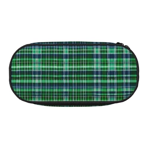 YQxwJL Federmäppchen mit schottischem Schottenkaro-Druck, großes Fassungsvermögen, schwarz, Stifteetui, Organizer für Büro, Uni, Blau und Grün YQxwJL Federmäppchen mit schottischem Schottenkaro-Druck, großes Fassungsvermögen, schwarz, Stifteetui, Organizer für Büro, Uni, Blau und Grün von YQxwJL