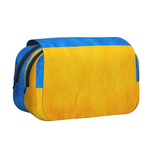 YQxwJL Federmäppchen mit ukrainischer Flagge, großes Fassungsvermögen, tragbar, großes Federmäppchen mit Reißverschluss, für Büro und Zuhause von YQxwJL