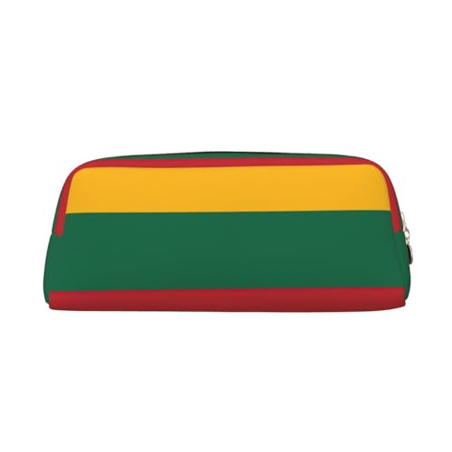 YQxwJL Flagge von Litauen Druck Große Kapazität Bleistift Fall, Bleistift Beutel Mit Reißverschluss, Durable Leder Stift Tasche Für Büro, Reise, golden, One size, Tasche von YQxwJL