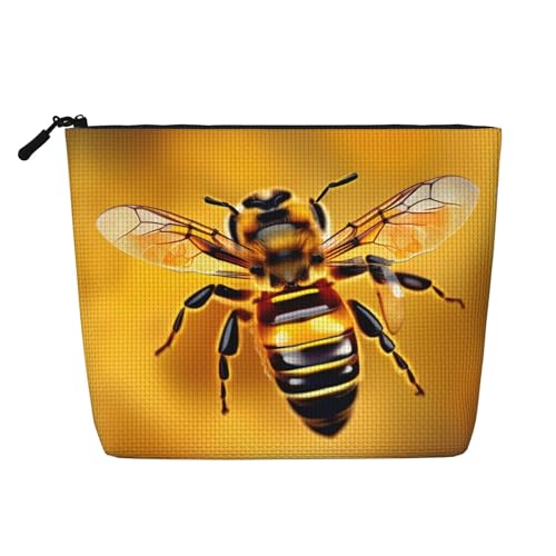 YQxwJL Kosmetiktasche mit Bienen-Motiv, Make-up-Tasche, Organizer mit Reißverschluss, niedliche Make-up-Tasche, Reisegröße, Schwarz, Einheitsgröße von YQxwJL