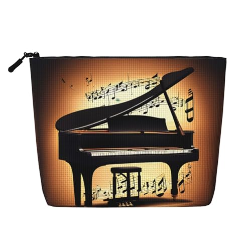 YQxwJL Kosmetiktasche mit Klavier-, Violinen- und Musiknoten-Druck, Make-up-Tasche, Organizer mit Reißverschluss, niedliche Make-up-Tasche, Reisegröße, Schwarz, Einheitsgröße YQxwJL Kosmetiktasche mit Klavier-, Violinen- und Musiknoten-Druck, Make-up-Tasche, Organizer mit Reißverschluss, niedliche Make-up-Tasche, Reisegröße, Schwarz, Einheitsgröße von YQxwJL