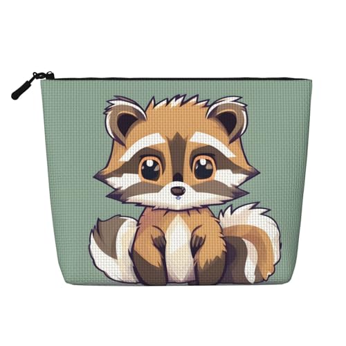 YQxwJL Kosmetiktasche mit niedlichem Waschbär-Druck, Make-up-Tasche, Organizer mit Reißverschluss, niedliche Make-up-Tasche, Reise-Kulturbeutel, Schwarz, Einheitsgröße YQxwJL Kosmetiktasche mit niedlichem Waschbär-Druck, Make-up-Tasche, Organizer mit Reißverschluss, niedliche Make-up-Tasche, Reise-Kulturbeutel, Schwarz, Einheitsgröße von YQxwJL