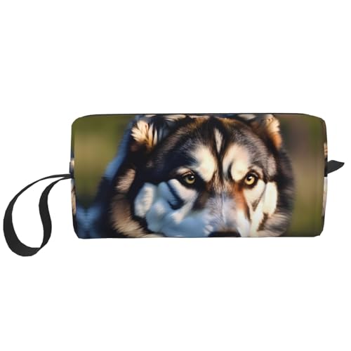 YQxwJL Kosmetiktasche mit schönem Husky-Aufdruck, Geschenke für Frauen, tragbare Make-up-Tasche für Frauen, Mutter, Schwester, Weiss/opulenter Garten, Einheitsgröße von YQxwJL