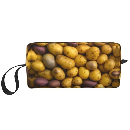 YQxwJL Kosmetiktasche mit vielen Kartoffeln bedruckt, Geschenke für Frauen, tragbare Make-up-Tasche für Frauen, Mutter, Schwester, Weiss/opulenter Garten, Einheitsgröße von YQxwJL
