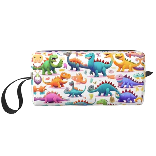 YQxwJL Kosmetiktasche mit vielen bunten Cartoon-Dinosauriern, Geschenke für Damen, tragbare Make-up-Tasche für Frauen, Mutter, Schwester, Weiss/opulenter Garten, Einheitsgröße von YQxwJL
