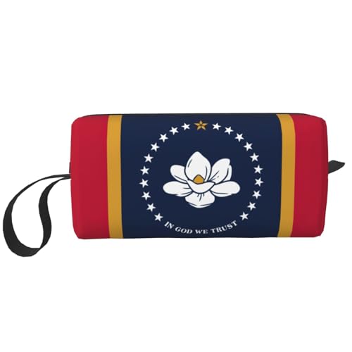 YQxwJL Mississippi Kosmetiktasche mit Staatsflaggen-Druck, Geschenke für Frauen, tragbare Make-up-Tasche für Frauen, Mutter, Schwester, Weiss/opulenter Garten, Einheitsgröße von YQxwJL