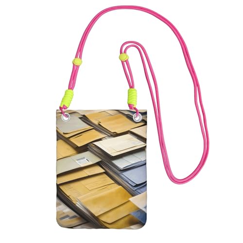 YQxwJL Postal Stationery Print Sling Bag für Männer und Frauen, lässige Mini-Handygeldbörsen, Anti-Diebstahl-Handytasche, für Wandern, Reisen, Fuchusia, Einheitsgröße von YQxwJL