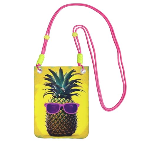 YQxwJL Psych Ananas-Zitat für Männer und Frauen, lässige Mini-Handygeldbörsen, Anti-Diebstahl-Handytasche, für Wandern, Reisen, Fuchusia, Einheitsgröße von YQxwJL
