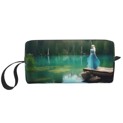 YQxwJL Reise-Kosmetiktasche mit Feen-Motiv, Geschenke für Frauen, tragbare Make-up-Tasche für Frauen, Mutter, Schwester, Weiss/opulenter Garten, Einheitsgröße von YQxwJL