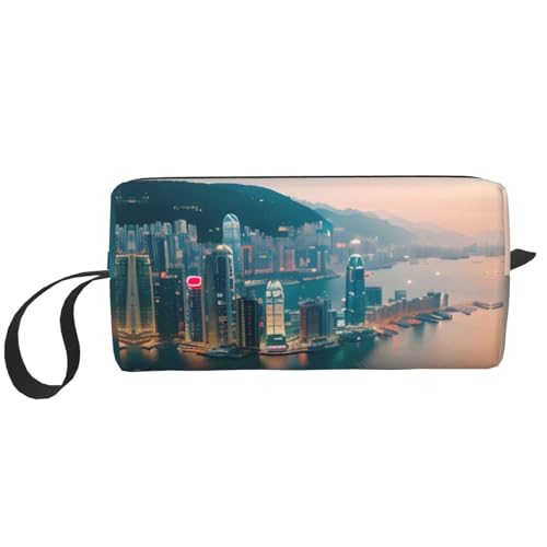 YQxwJL Reise-Kosmetiktasche mit Hongkong-Aufdruck, Geschenke für Frauen, tragbare Make-up-Tasche für Frauen, Mutter, Schwester, Weiss/opulenter Garten, Einheitsgröße von YQxwJL