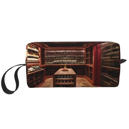 YQxwJL Reise-Kosmetiktasche mit Rotweinkeller-Druck, Geschenke für Frauen, tragbare Make-up-Tasche für Frauen, Mutter, Schwester, Weiss/opulenter Garten, Einheitsgröße von YQxwJL