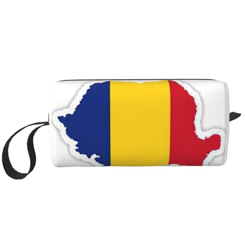 YQxwJL Reise-Kosmetiktasche mit Rumänien-Flagge, Geschenke für Damen, tragbare Make-up-Tasche für Frauen, Mutter, Schwester, Weiss/opulenter Garten, Einheitsgröße von YQxwJL