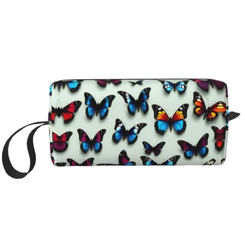 YQxwJL Reise-Kosmetiktasche mit Schmetterlings- und Cellodruck, Geschenke für Frauen, tragbare Make-up-Tasche für Frauen, Mutter, Schwester, Weiss/opulenter Garten, Einheitsgröße von YQxwJL