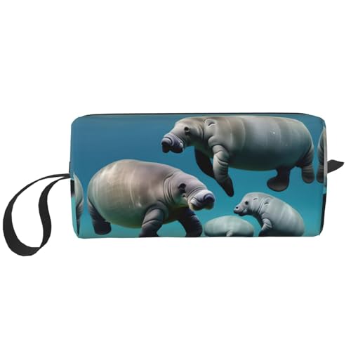 YQxwJL Reise-Kosmetiktasche mit Seekuh-Motiv, Geschenke für Damen, tragbare Make-up-Tasche für Frauen, Mutter, Schwester, Weiss/opulenter Garten, Einheitsgröße von YQxwJL