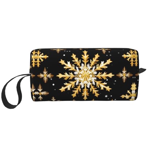 YQxwJL Reise-Kosmetiktasche mit goldenem Weihnachtsschneeflocken-Druck, Geschenke für Frauen, tragbare Make-up-Tasche für Frauen, Mutter, Schwester, Weiss/opulenter Garten, Einheitsgröße von YQxwJL