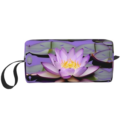 YQxwJL Reise-Kosmetiktasche mit violettem Lotusblumendruck, Geschenke für Damen, tragbare Make-up-Tasche für Frauen, Mutter, Schwester, Weiss/opulenter Garten, Einheitsgröße von YQxwJL