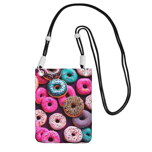 YQxwJL Schultertasche mit Donut-Aufdruck für Männer und Frauen, lässige Mini-Handygeldbörsen, Anti-Diebstahl-Handytasche, für Wandern, Reisen, Schwarz, Einheitsgröße von YQxwJL