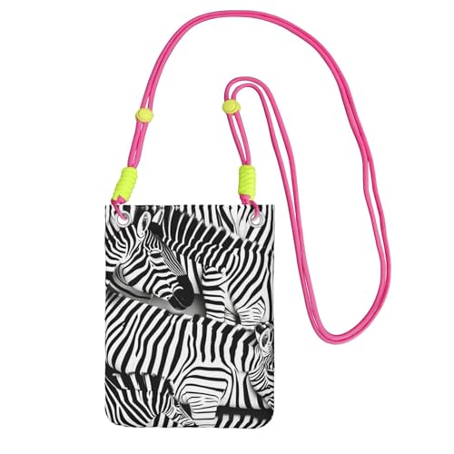 YQxwJL Schultertasche mit Zebramuster für Männer und Frauen, lässige Mini-Handygeldbörsen, Anti-Diebstahl-Handytasche, für Wandern, Reisen, Fuchusia, Einheitsgröße von YQxwJL