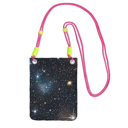 YQxwJL Sternsternhaufen Galaxien Druck Sling Bag für Männer Frauen Casual Mini Handy Geldbörsen Anti-Diebstahl Handytasche für Wandern Reisen, Fuchusia, Einheitsgröße von YQxwJL