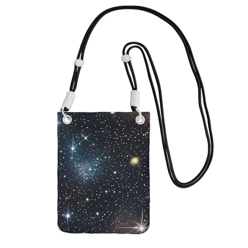 YQxwJL Sternsternhaufen Galaxien Druck Sling Bag für Männer Frauen Casual Mini Handy Geldbörsen Anti-Diebstahl Handytasche für Wandern Reisen, Schwarz, Einheitsgröße von YQxwJL