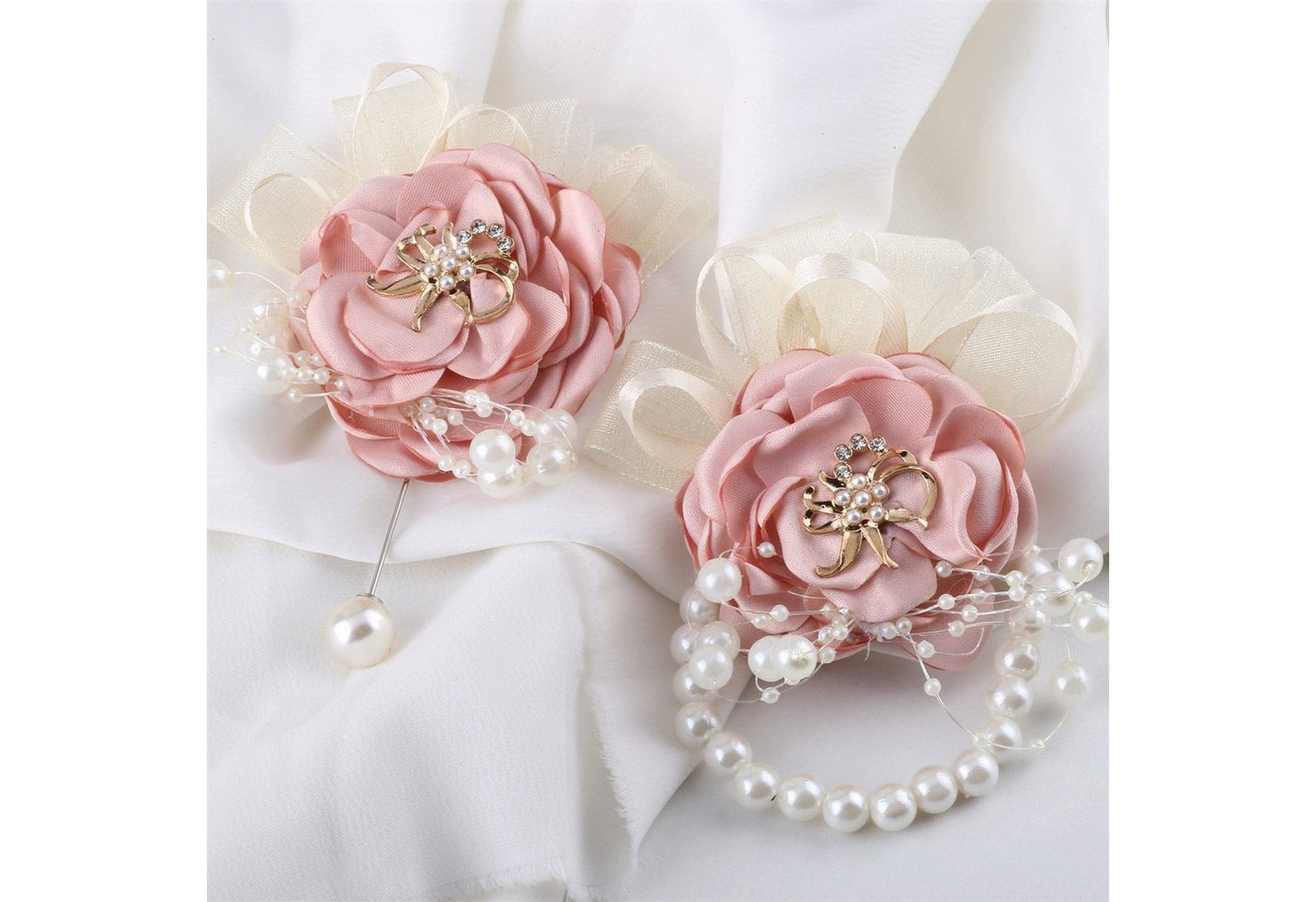 YRIIOMO Ansteckblüte 1 Set Hochzeit Bräutigam Corsage Braut Handgelenk Blume von YRIIOMO