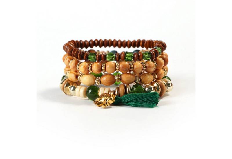 YRIIOMO Armband Boho Armband Set mit natürlicher Inspiration, verziert mit (Elefantenanhänger und geometrischen Perlen – stilvolles Accessoire für, Alltag und Freizeit) von YRIIOMO