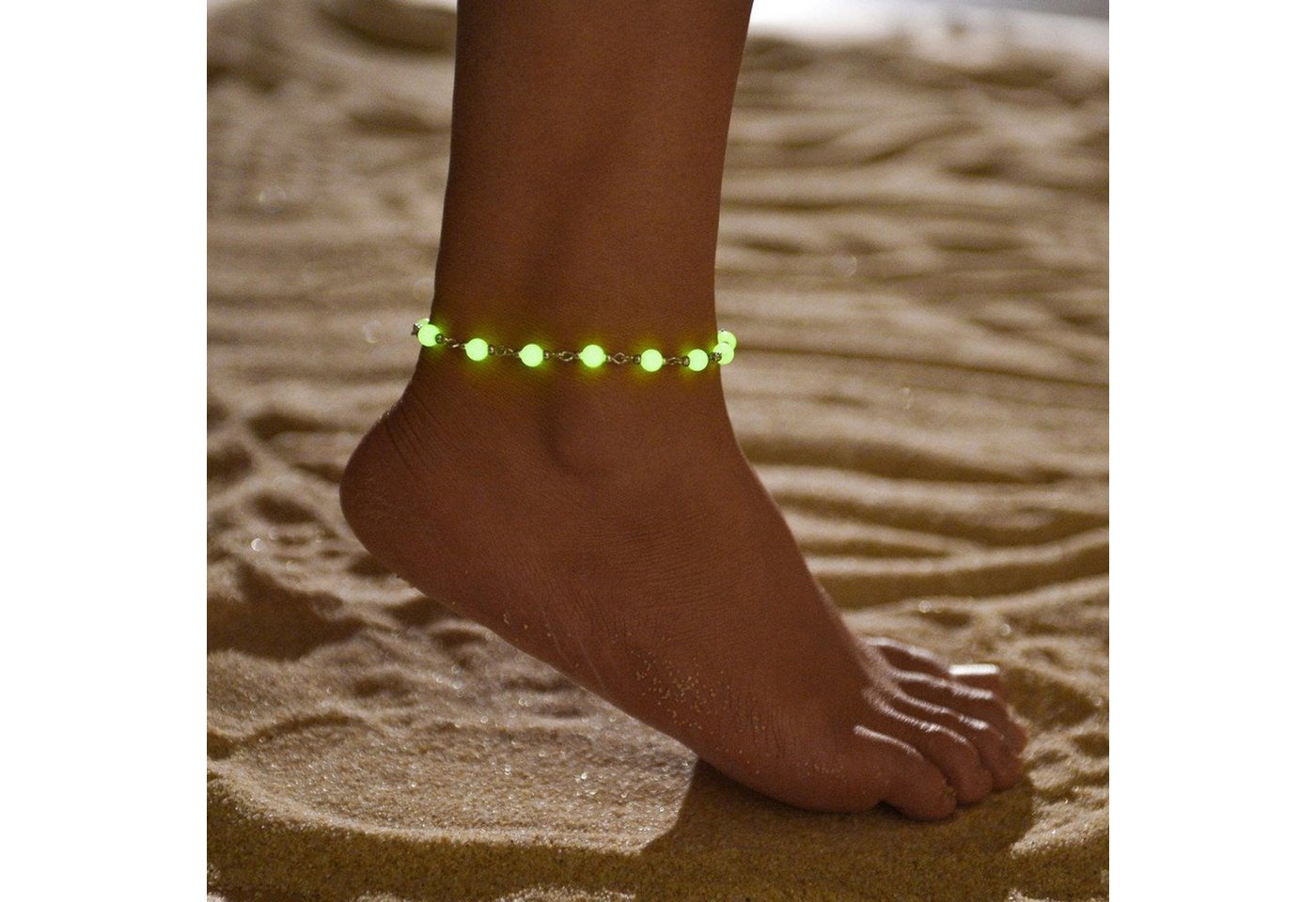 YRIIOMO Fußkette Stilvolles leuchtendes Fußkettchen aus Acrylperlen, für Männer und Frauen geeignet für Strandurlaubspartys von YRIIOMO
