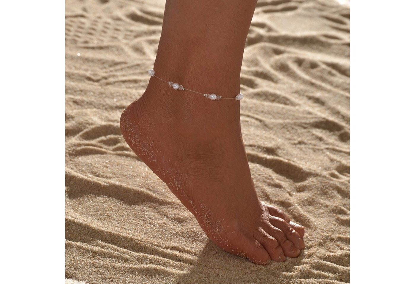 YRIIOMO Fußkette Unsichtbares Fußkettchen mit Angelschnur einfacher, Sommermode-Stil geeignet für Damen-Weihnachtsfeiern von YRIIOMO