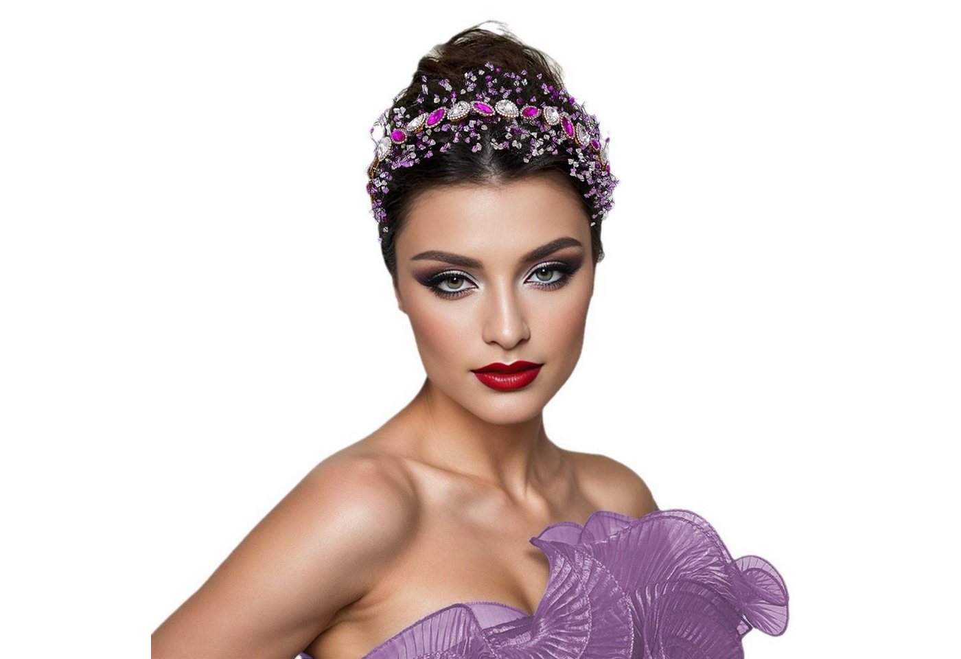 YRIIOMO Haarspange Handgefertigter Haarreif mit auffälligem Design, verziert mit, synthetischen Strasssteinen und Glas, ideal für stilbewusste Frauen, die ein einzigartiges Accessoire suchen YRIIOMO Haarspange Handgefertigter Haarreif mit auffälligem Design, verziert mit, synthetischen Strasssteinen und Glas, ideal für stilbewusste Frauen, die ein einzigartiges Accessoire suchen von YRIIOMO